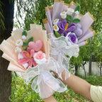Crochet Sunflower Bouquet – Handmade Knit Gift for Birthday or Graduation - Harajuku Style - Plushie - 4