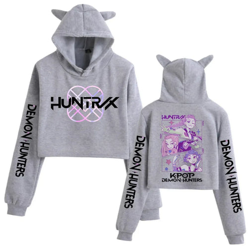 Kpop Demon Hunters Cat Ear Crop Hoodie - Women’s Clothing & Accessories - Hooded - Hoodies - 2