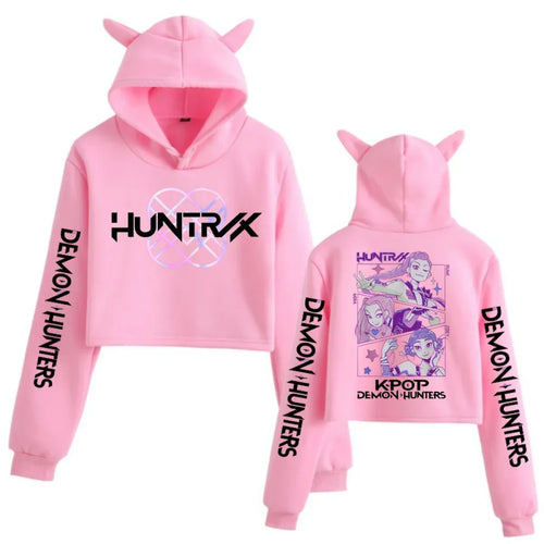 Kpop Demon Hunters Cat Ear Crop Hoodie - Women’s Clothing & Accessories - Hooded - Hoodie - 4