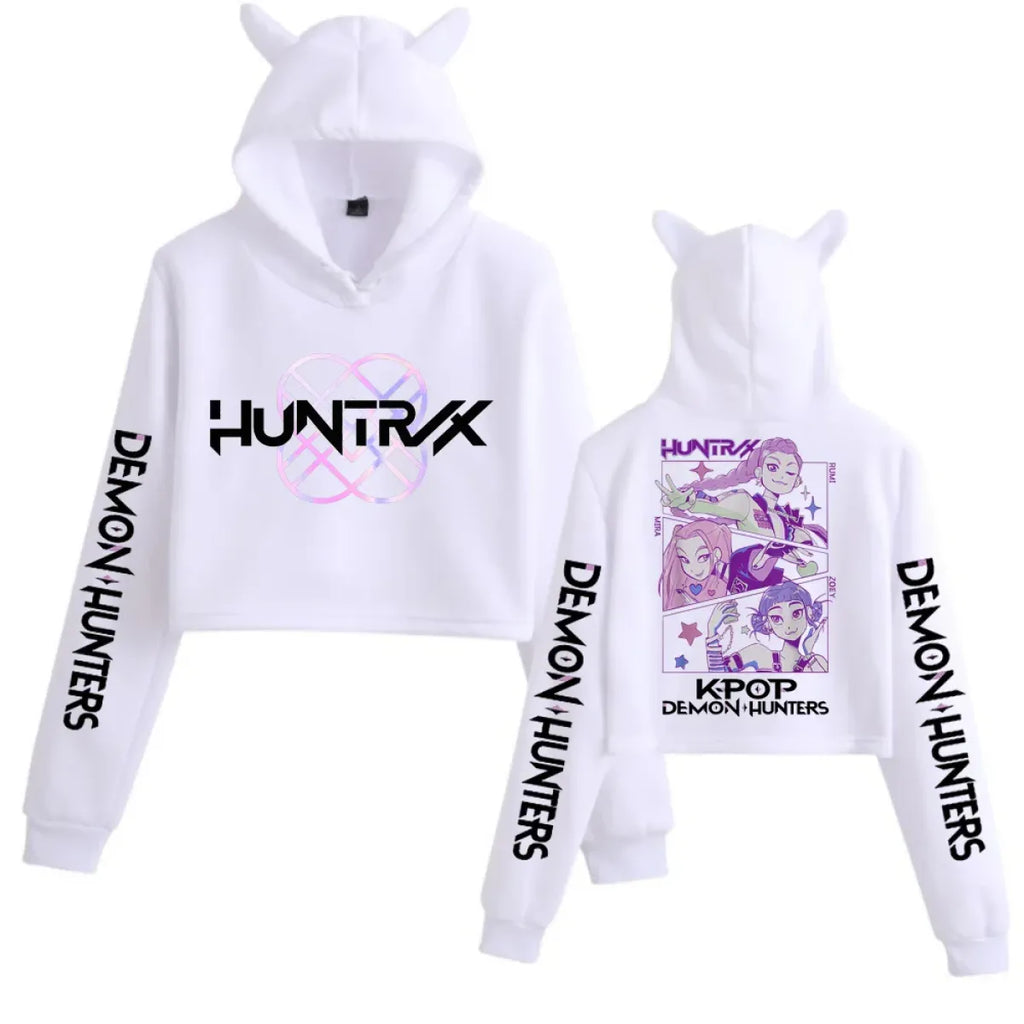 Kpop Demon Hunters Cat Ear Crop Hoodie - Women’s Clothing & Accessories - Hooded - Hoodies - 4