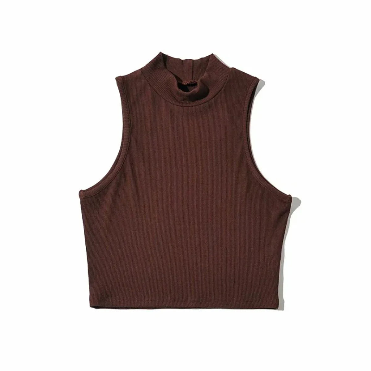 Harajuku Ribbed High Neck Crop Tank - Women’s Clothing & Accessories - Tops - 3