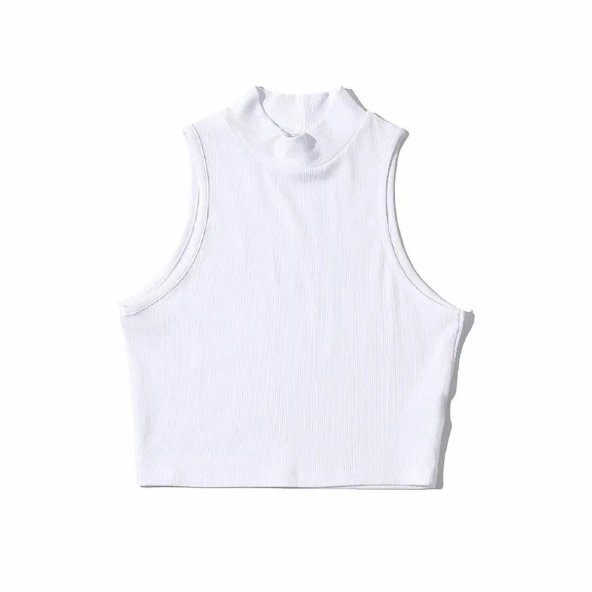 Harajuku Ribbed High Neck Crop Tank - Women’s Clothing & Accessories - Tops - 4