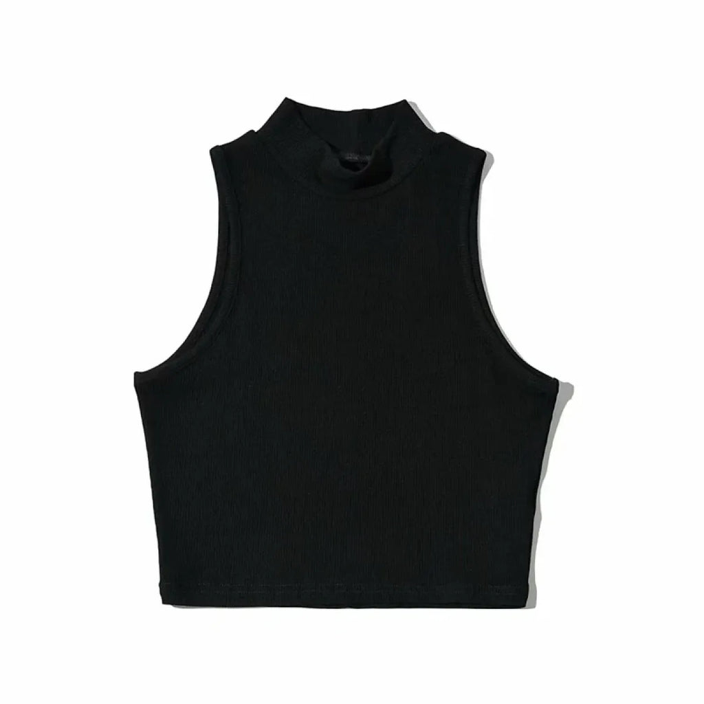 Harajuku Ribbed High Neck Crop Tank - Women’s Clothing & Accessories - Tops - 5