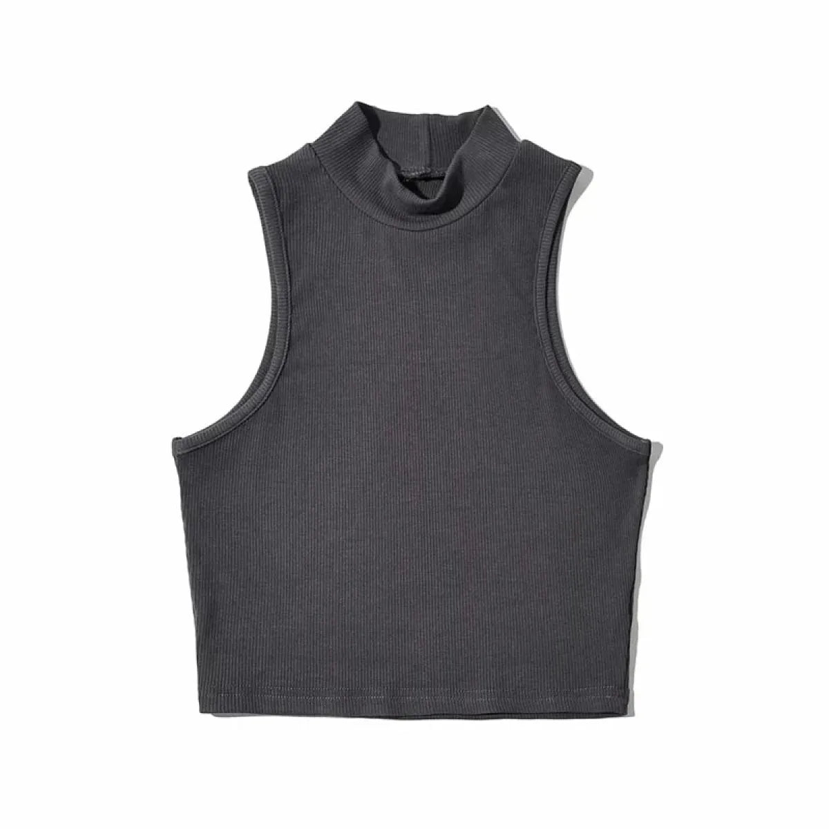 Harajuku Ribbed High Neck Crop Tank - Women’s Clothing & Accessories - Tops - 6