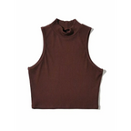 Harajuku Ribbed High Neck Crop Tank - Women’s Clothing & Accessories - Tops - 8