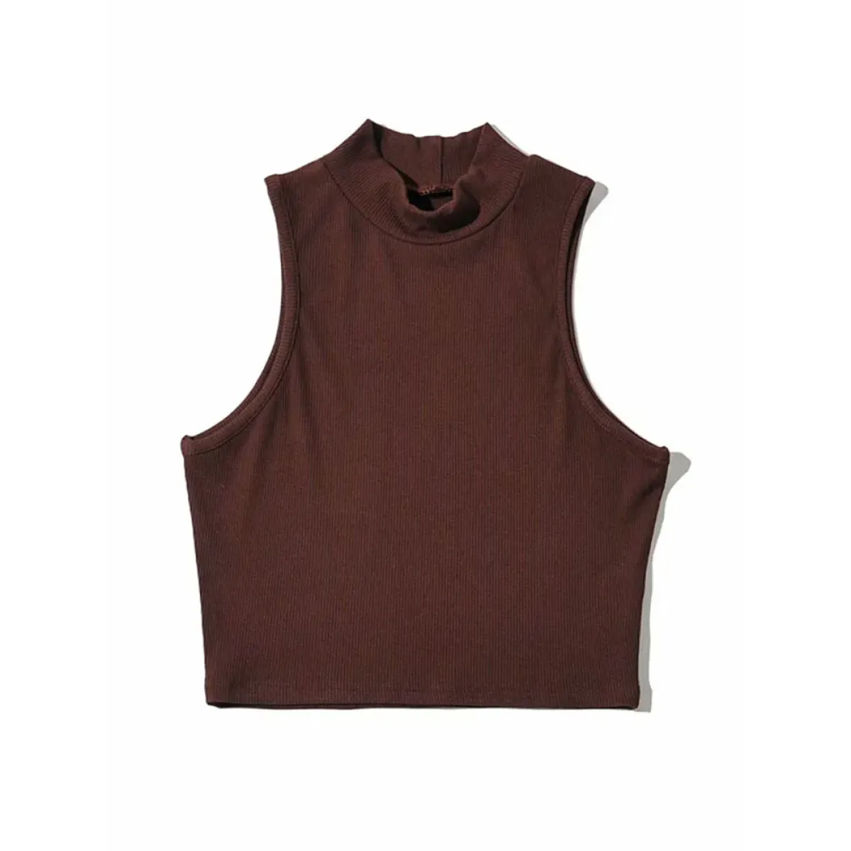 Harajuku Ribbed High Neck Crop Tank - Women’s Clothing & Accessories - Tops - 8