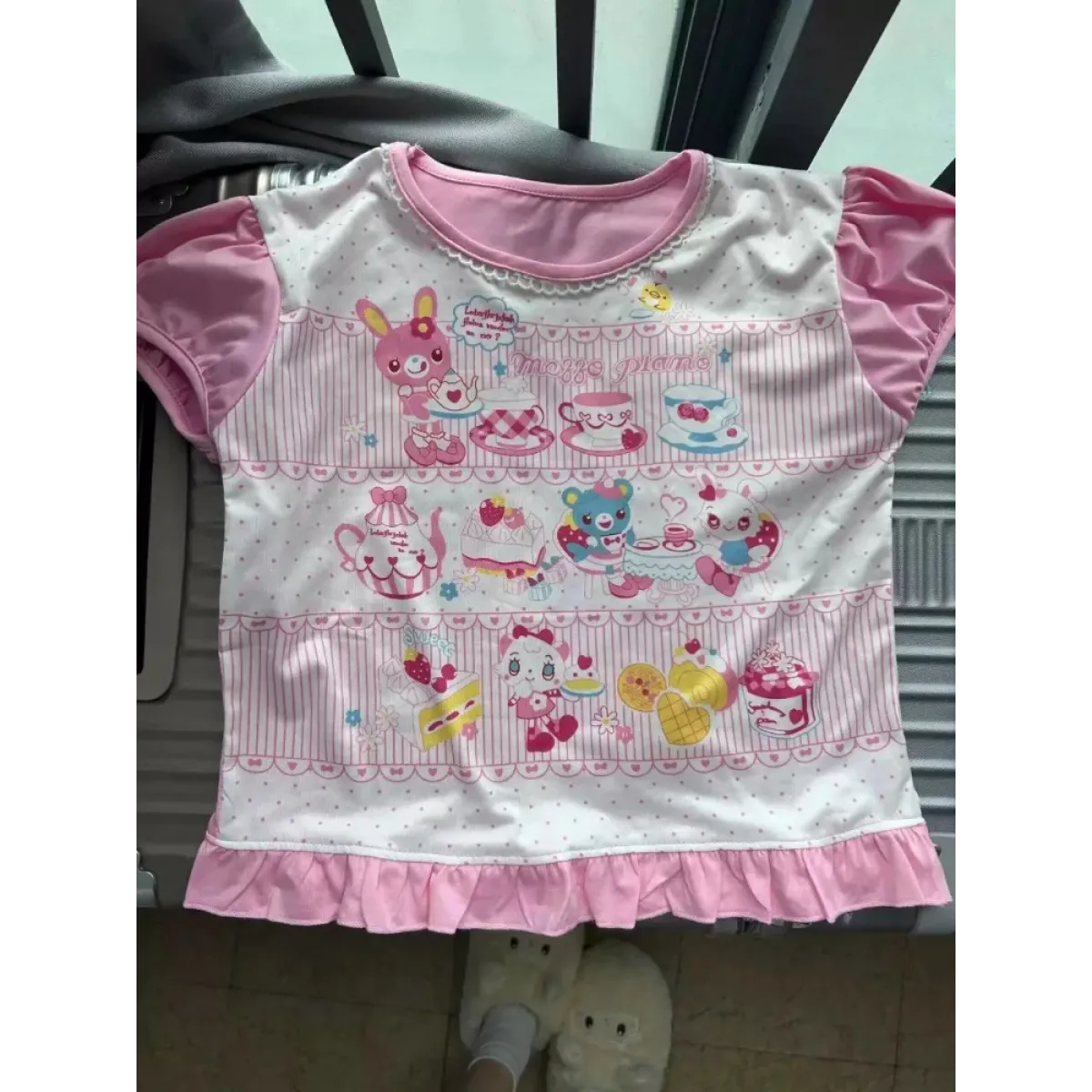 Harajuku Ruffle Cartoon Crop Tee - T-Shirts - Short - Round - Crop Tops - 4