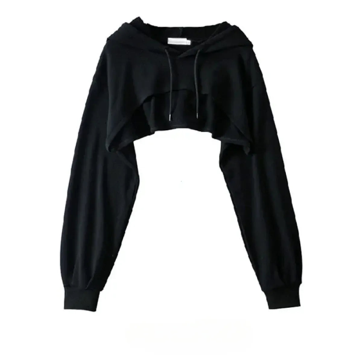 Cropped Hoodie with Raw Hem - Women’s Clothing & Accessories - 4