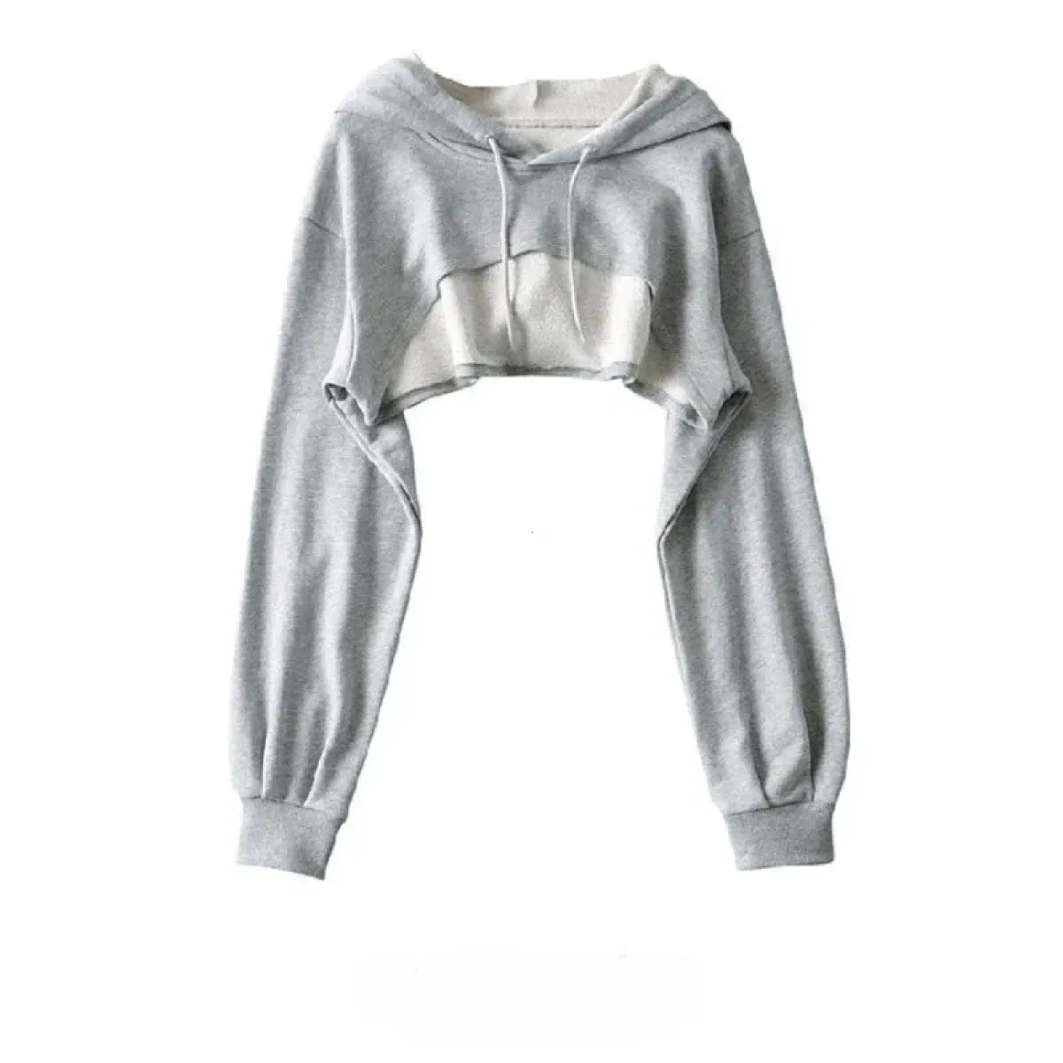 Cropped Hoodie with Raw Hem - Women’s Clothing & Accessories - 7