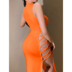 Cryptographic Black Sleeveless Dress - All Dresses - 11