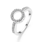 Crystal Decorated Wedding Ring - Women’s Jewelry - 10
