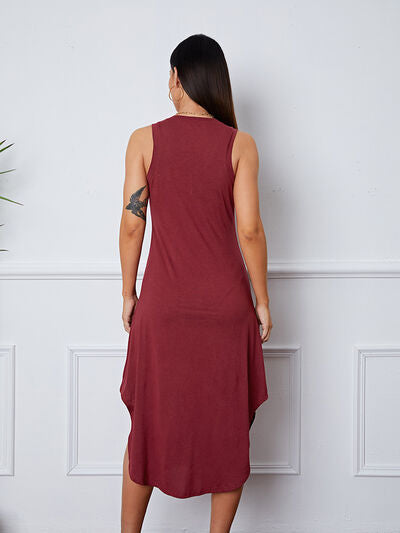 V-Neck Sleeveless Curved Hem Dress - All Dresses - Dresses - 2 - 2024