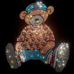 Cute Bear Cotton T-Shirt - Rhinestone Cartoon Top for Women - T-Shirts - 2
