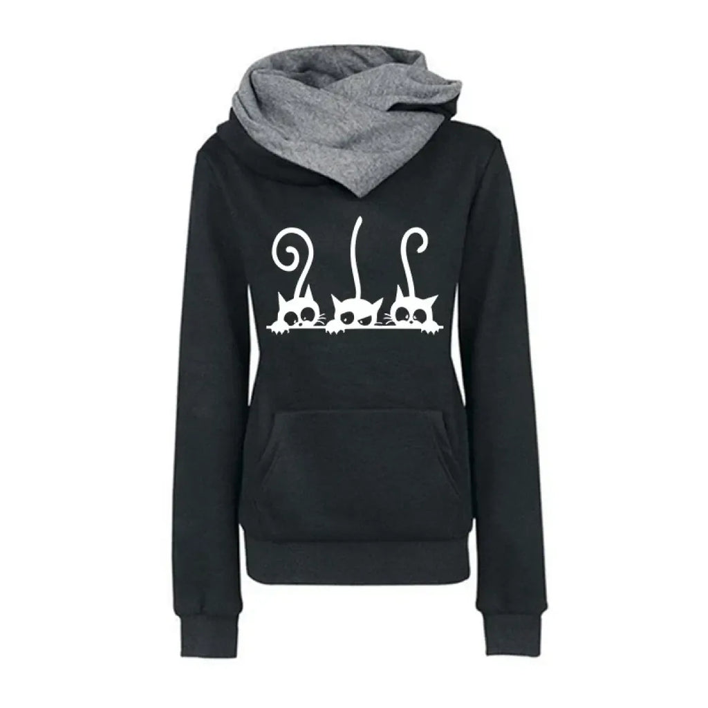 Cute Cat Hoodies for Women - Warm Autumn Winter Casual Sweatshirt - T-Shirts - 1