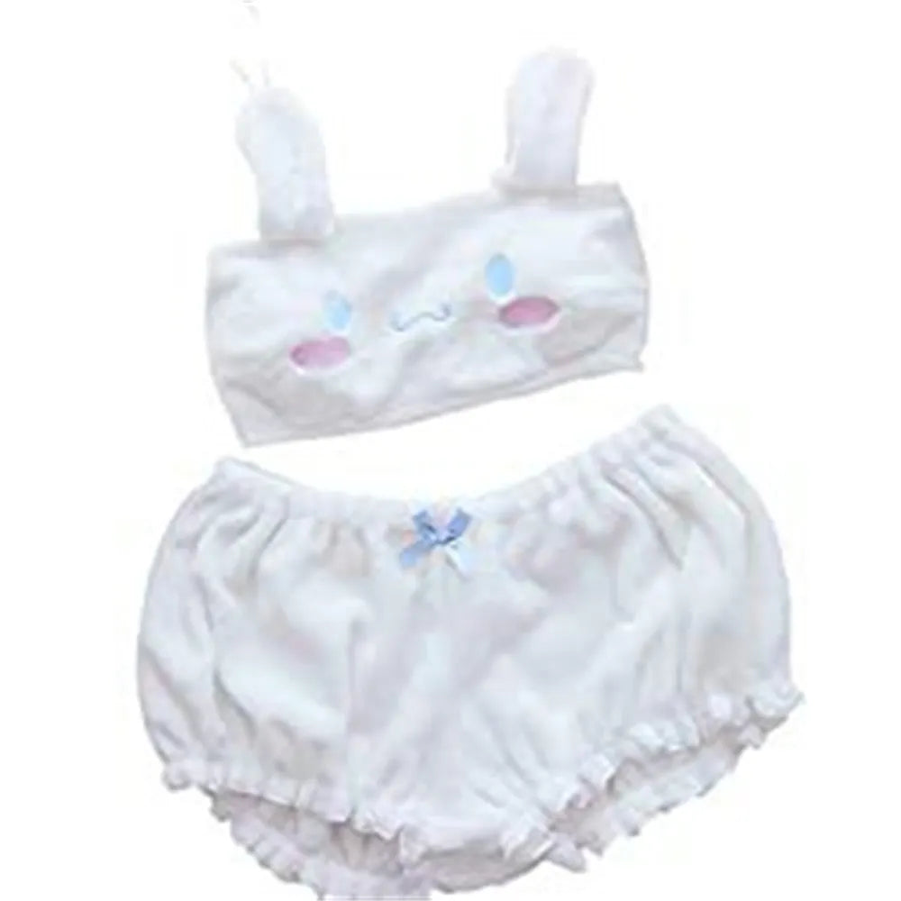 Cute Kawaii Animal Coral Fleece Lingerie Set for Women - White / S - Women’s Clothing & Accessories - Lingerie - 7