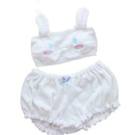 Cute Kawaii Animal Coral Fleece Lingerie Set for Women - White / S - Women’s Clothing & Accessories - Lingerie - 7