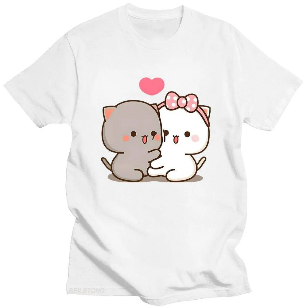Cute Peach Cat T-Shirt - T-Shirts - 1