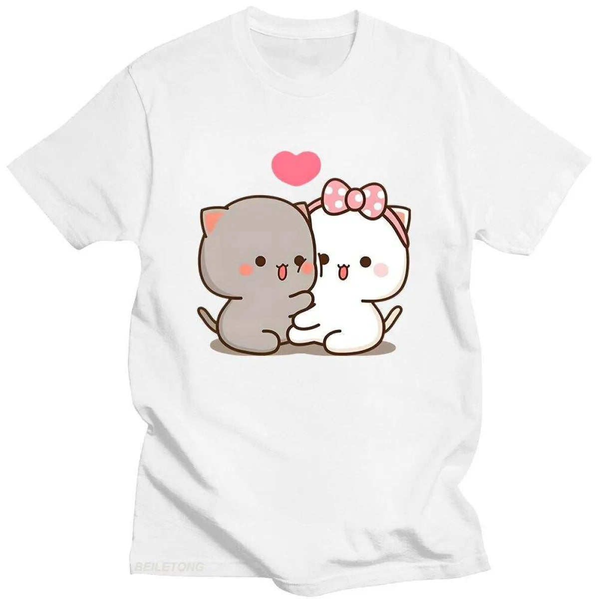Cute Peach Cat T-Shirt - T-Shirts - 1