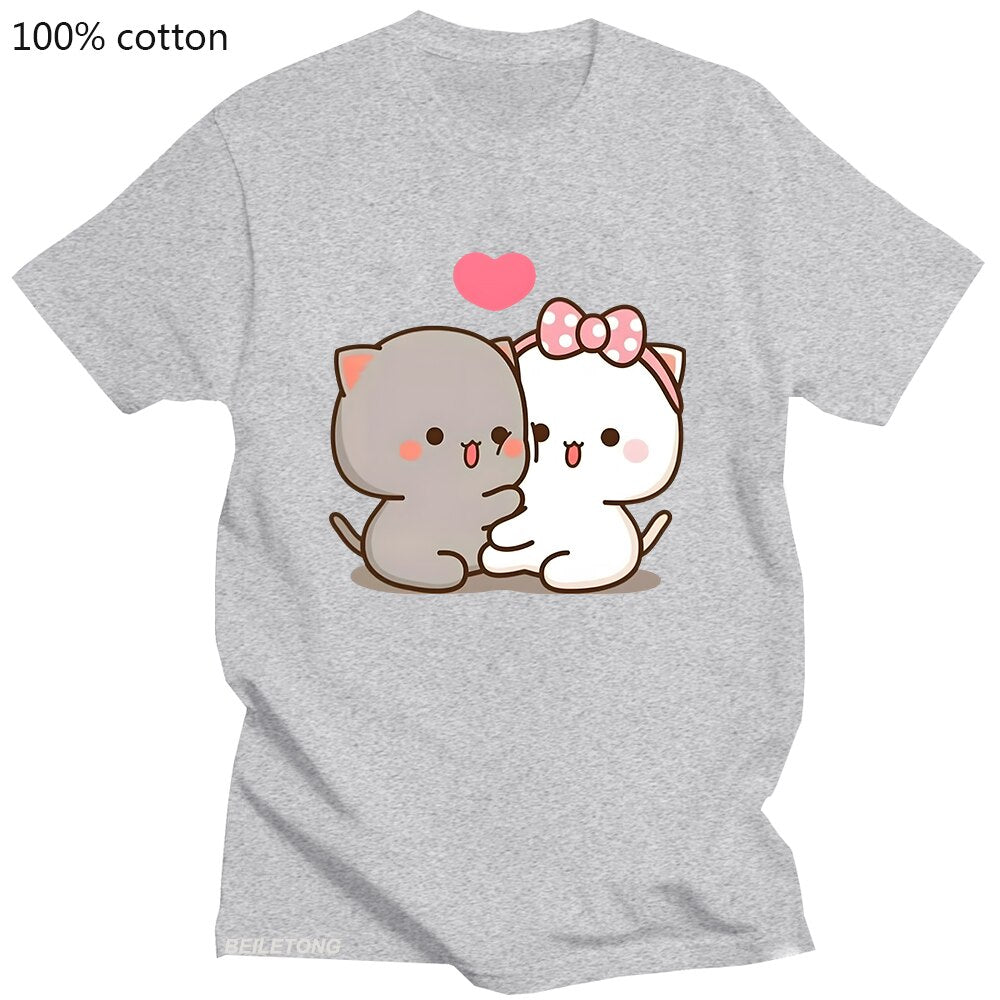 Cute Peach Cat T-Shirt - Gray / XXL - T-Shirts - Shirts & Tops - 10 - 2024