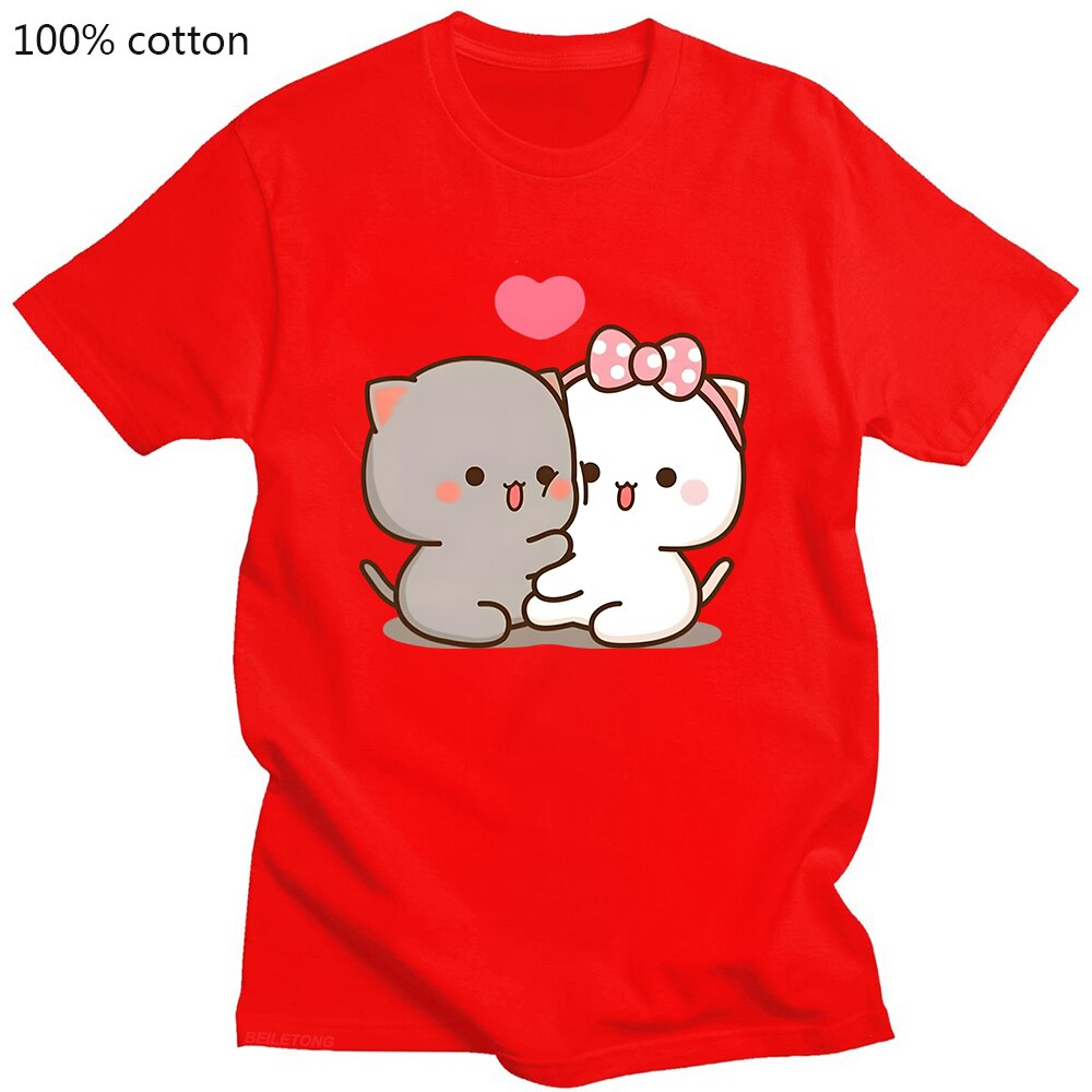 Cute Peach Cat T-Shirt - Red / XXL - T-Shirts - Shirts & Tops - 12 - 2024