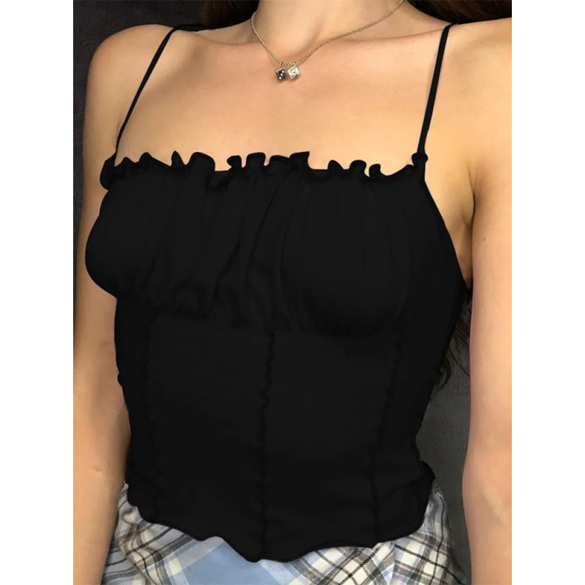 Cute Ruffled Tank Top - Women’s Clothing & Accessories - Shirts & Tops - 4 - 2024