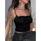 Cute Ruffled Tank Top - Black / S - Women’s Clothing & Accessories - Shirts & Tops - 9 - 2024