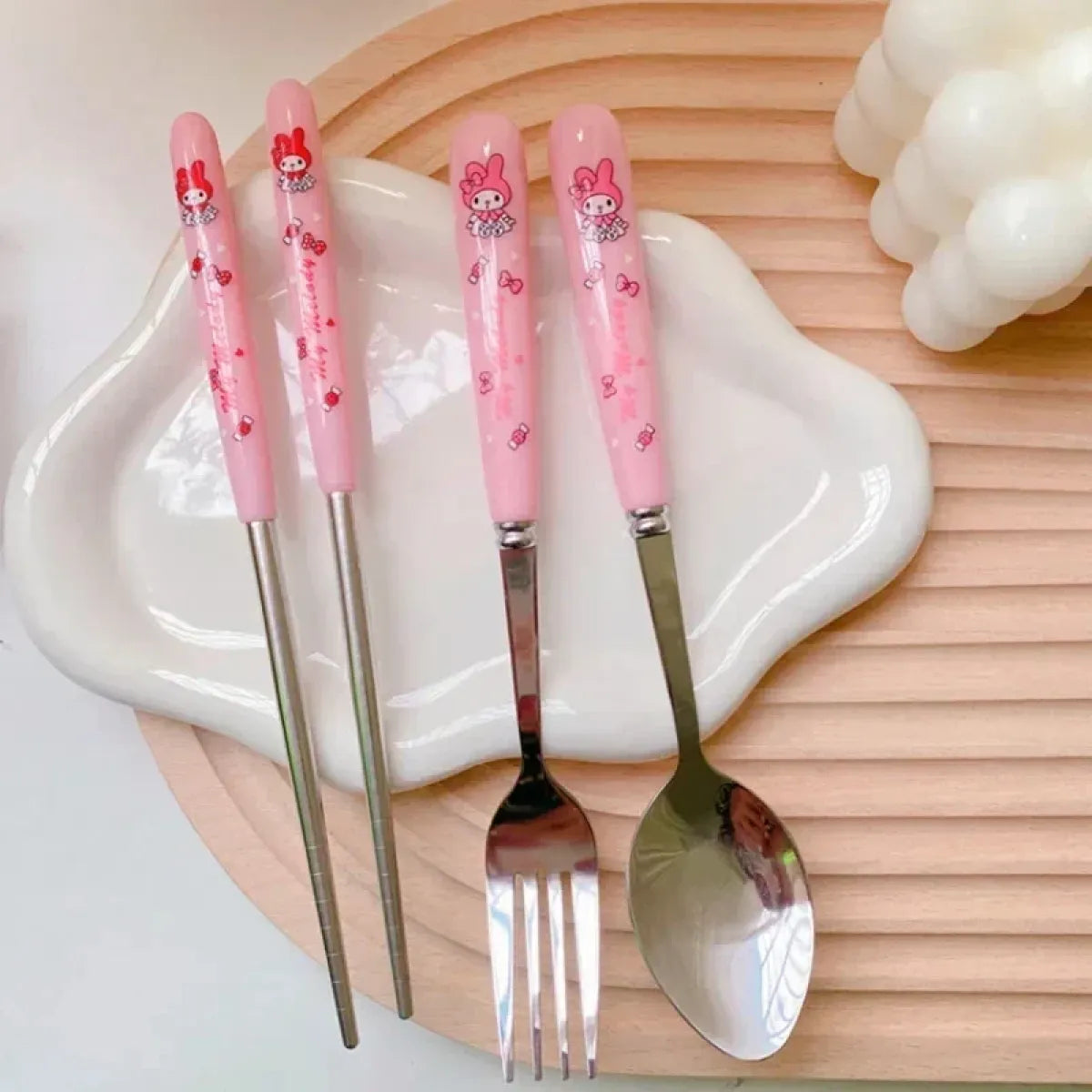 Sanrio Travel Cutlery Set with Fork & Spoon - Harajuku Style - 2