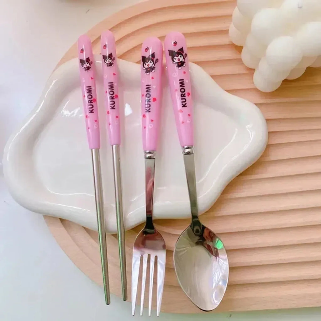 Sanrio Travel Cutlery Set with Fork & Spoon - Harajuku Style - 7