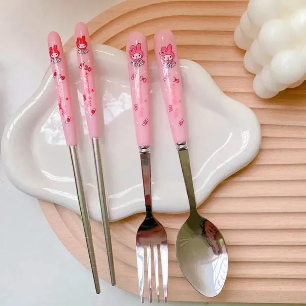 Sanrio Travel Cutlery Set with Fork & Spoon - Harajuku Style - 8