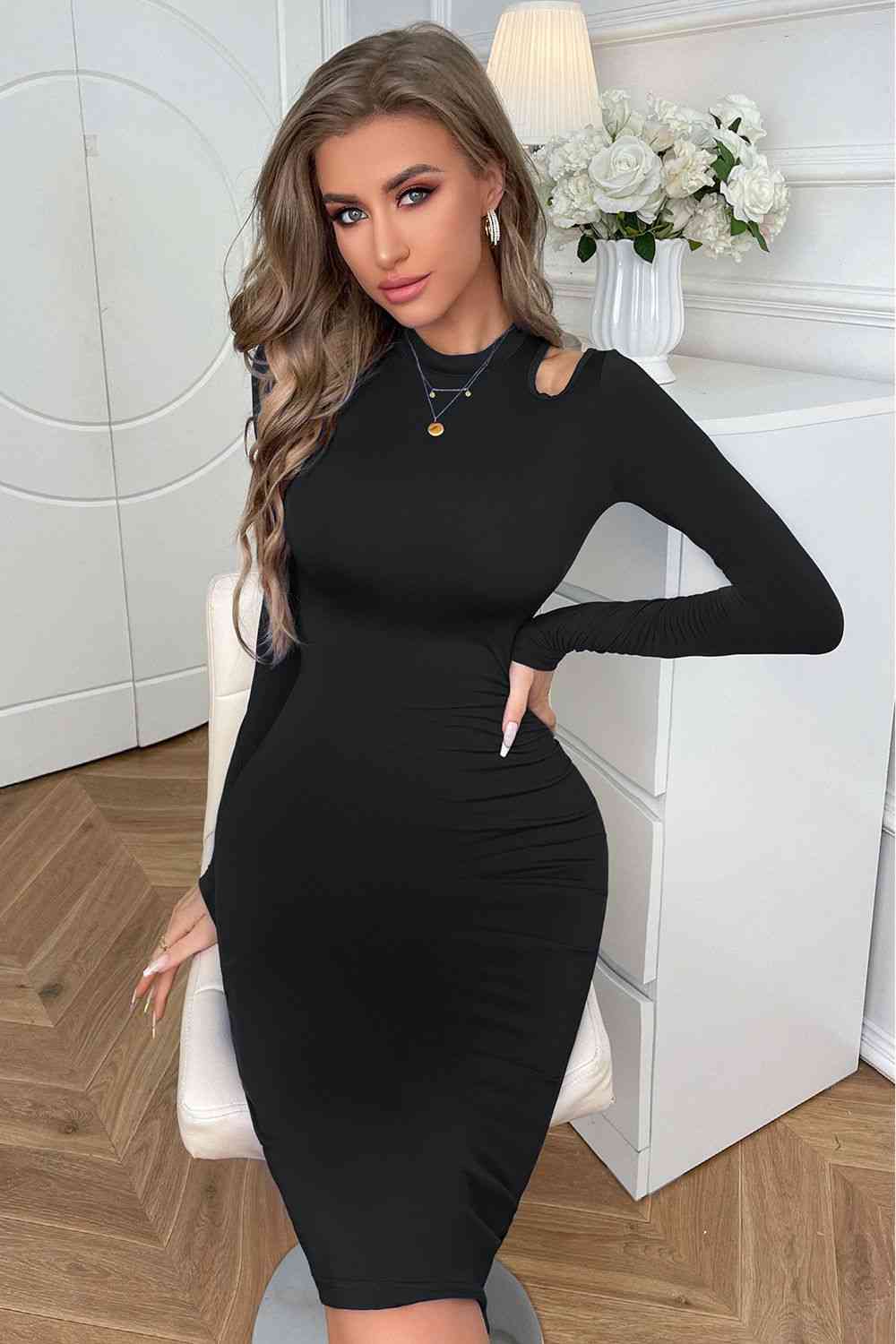 Cutout Long Sleeve Pencil Dress - All Dresses - Dresses - 3 - 2024