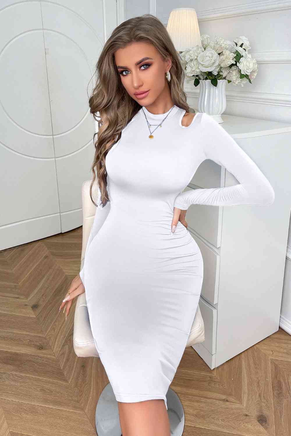 Cutout Long Sleeve Pencil Dress - All Dresses - Dresses - 7 - 2024