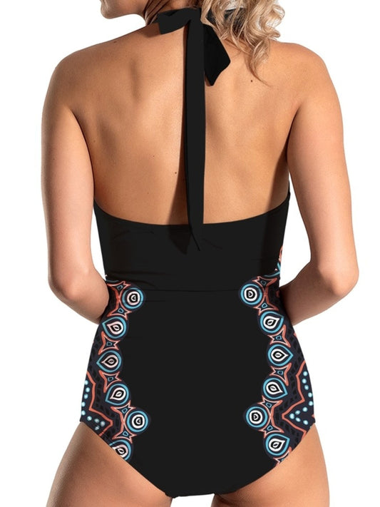 Cutout Printed Halter Neck One-Piece Swimwear - Women’s Clothing & Accessories - Swimwear - 2 - 2024