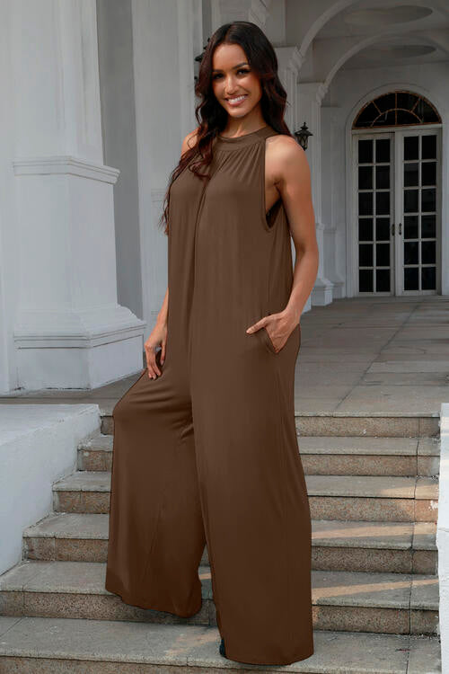 Tie Back Cutout Sleeveless Jumpsuit - Women’s Clothing & Accessories - Jumpsuits & Rompers - 5 - 2024