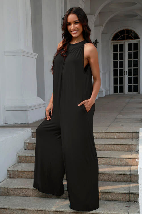 Tie Back Cutout Sleeveless Jumpsuit - Women’s Clothing & Accessories - Jumpsuits & Rompers - 8 - 2024