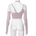 Cyber Punk Long Sleeve Crop Top - T-Shirts - 15