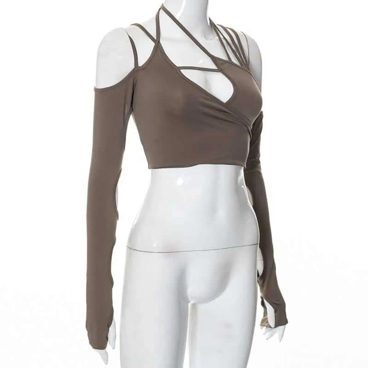 Cyber Punk Long Sleeve Crop Top - T-Shirts - 17