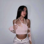 Cyber Punk Long Sleeve Crop Top - T-Shirts - 30