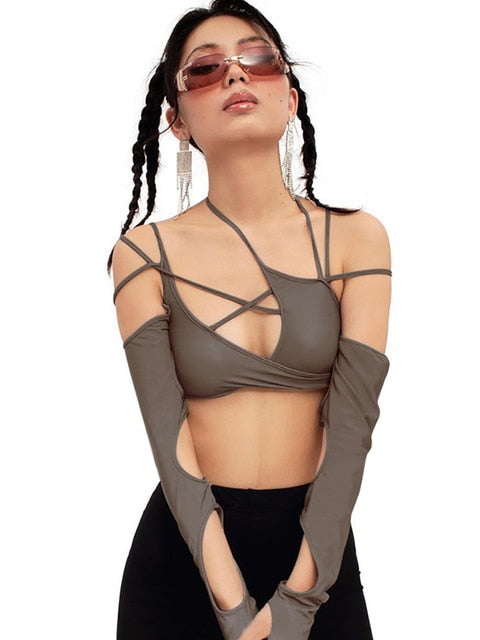 Cyber Punk Long Sleeve Crop Top - T-Shirts - Shirts & Tops - 8 - 2024