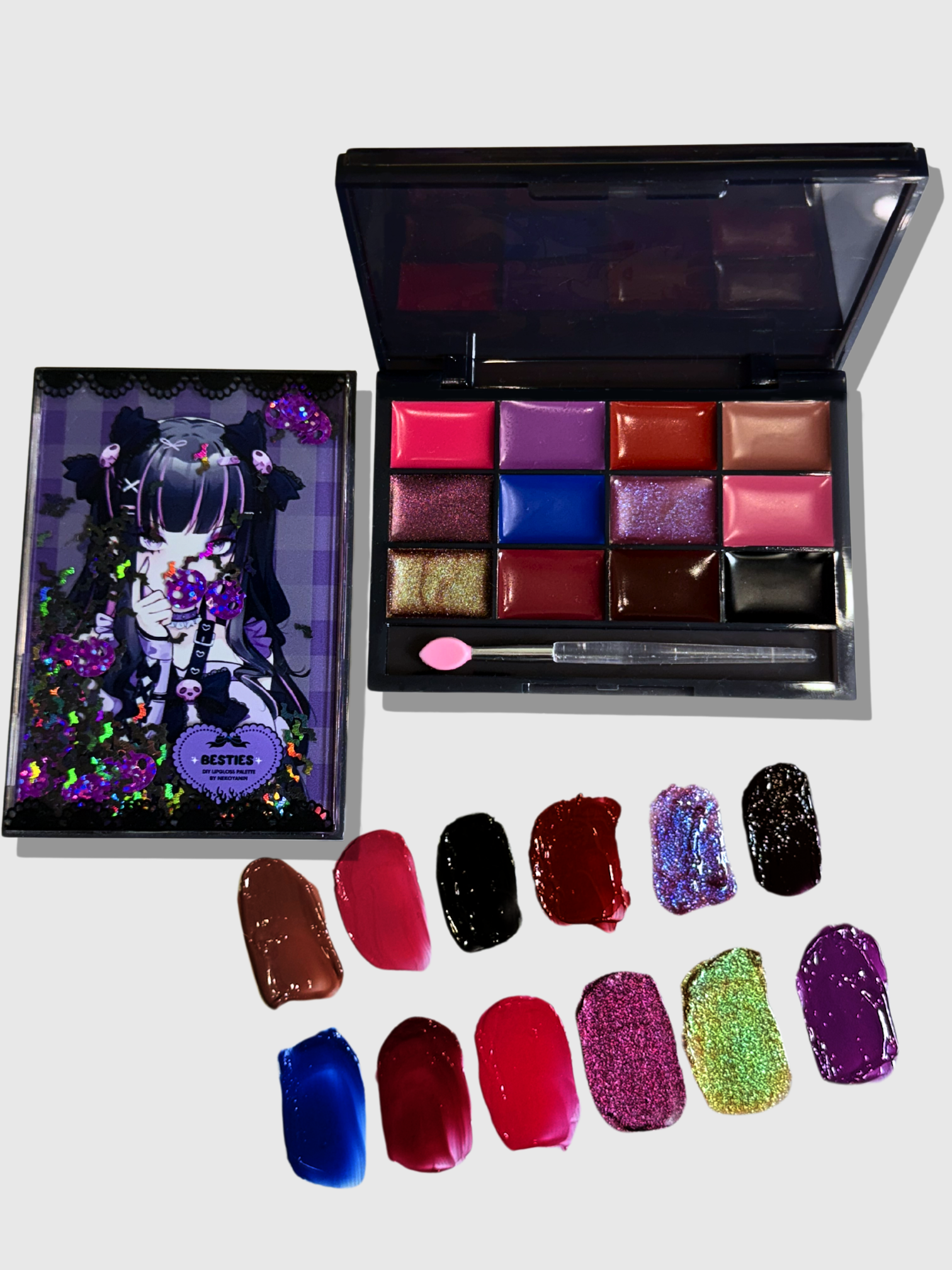 Bestie Lipgloss Palette with Silicone Brush