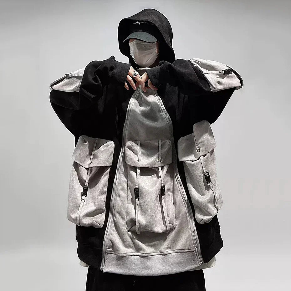 Cyberpunk Oversized Techwear Cargo Hoodie - Black / S - Hoodies & Sweatshirts - Coats & Jackets - 1 - 2024