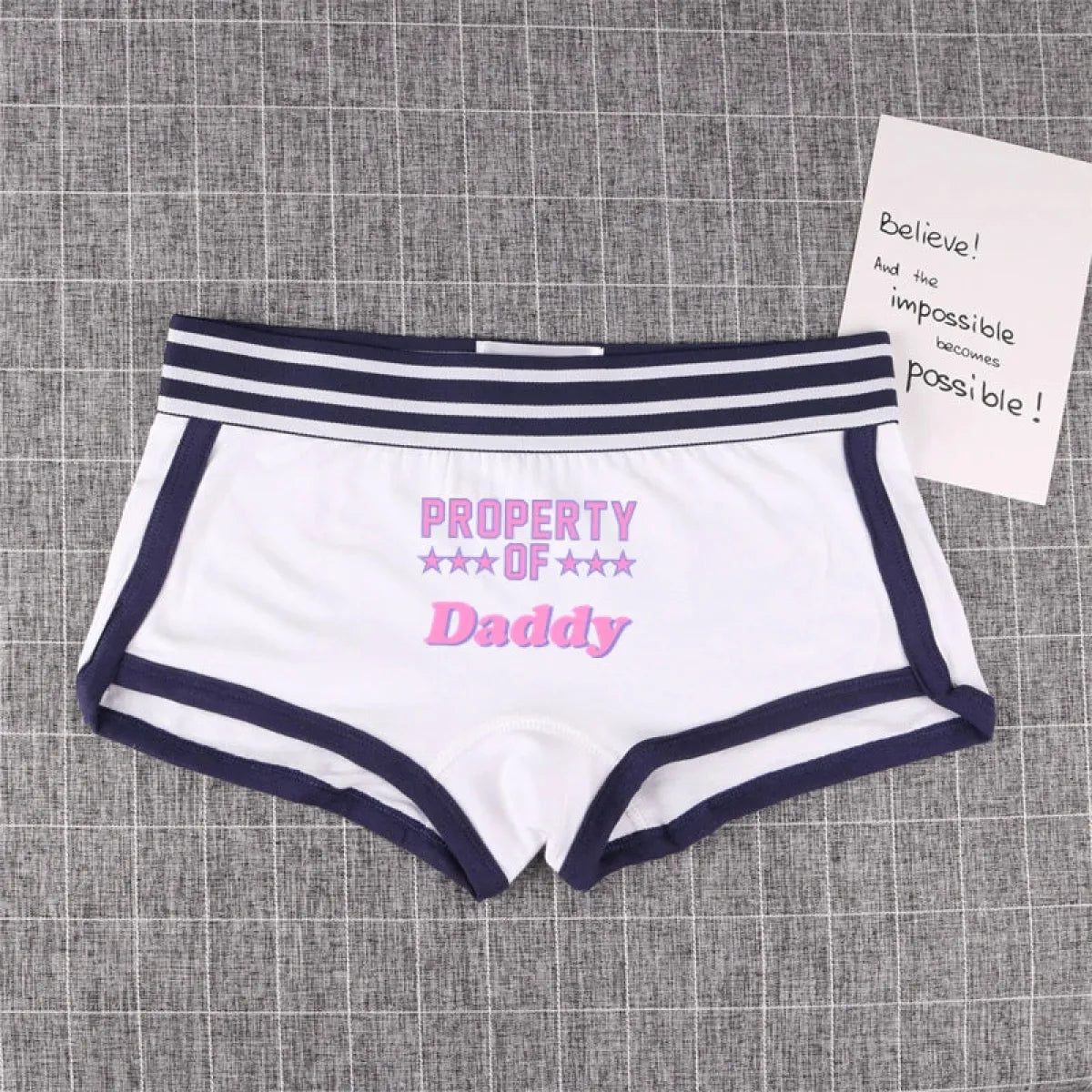 ’PROPERTY OF DADDY’ BoyShort - Cute Cotton Women’s Underwear - Women’s Clothing & Accessories - 4