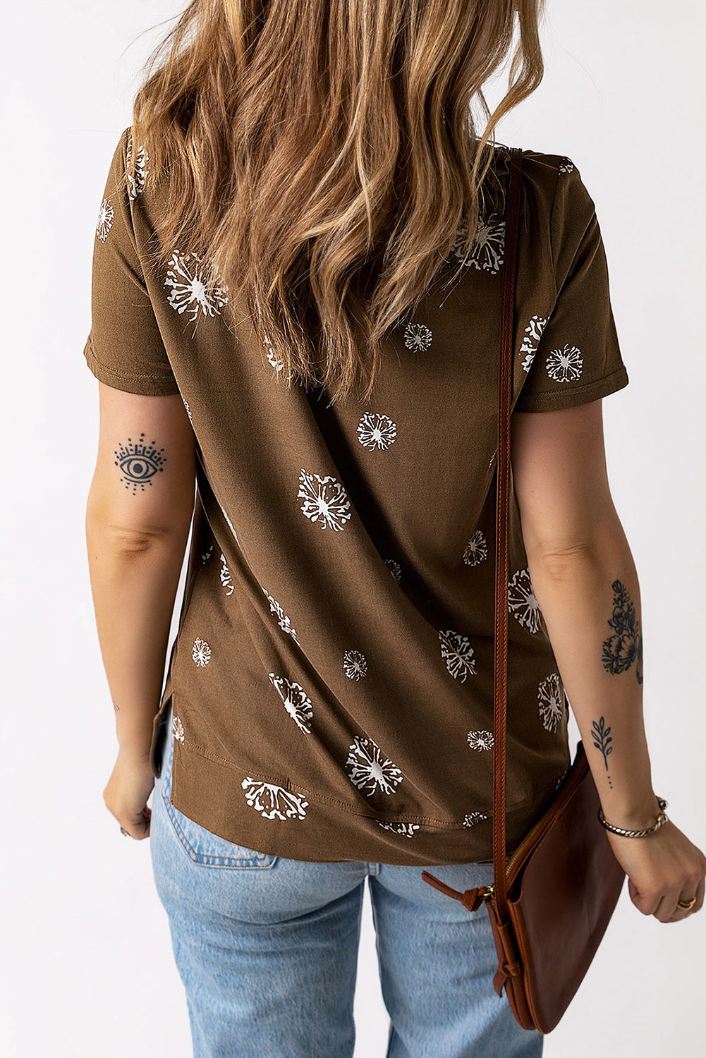 Dandelion Print Round Neck Tee - T-Shirts - Shirts & Tops - 10 - 2024