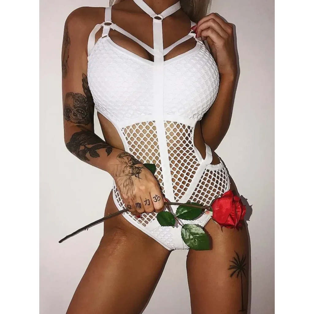 Sexy Dark Academia Gothic Hollow-Out Bodysuit - Women’s Clothing & Accessories - 5