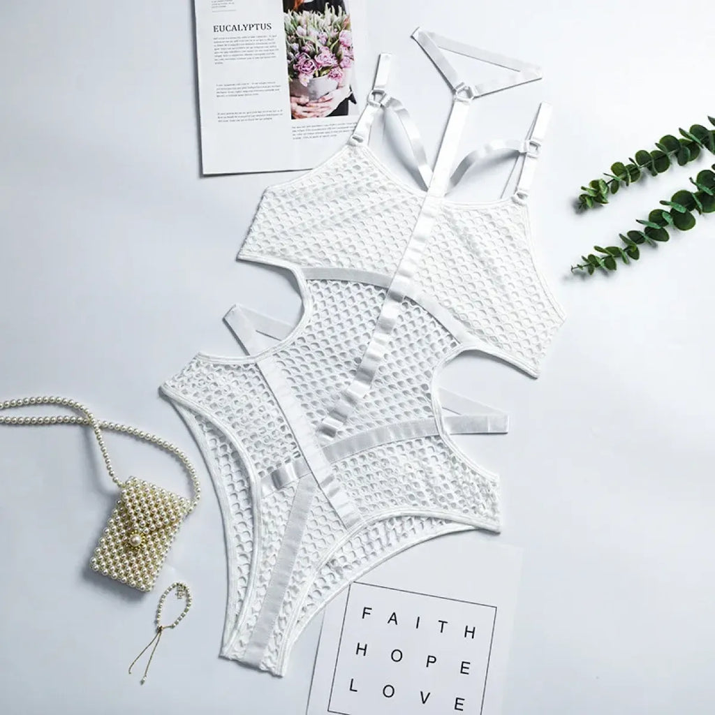 Sexy Dark Academia Gothic Hollow-Out Bodysuit - Women’s Clothing & Accessories - 9