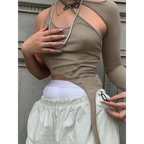 One Piece Crop Top - T-Shirts - 1