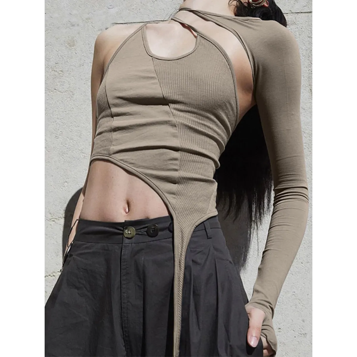 One Piece Crop Top - T-Shirts - 2