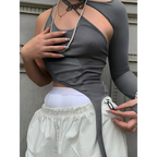 One Piece Crop Top - T-Shirts - 5