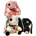 Dark Series Plush Bunny Toy - Gothic Rock Style Easter Rabbit Plushie - Plushies - 1