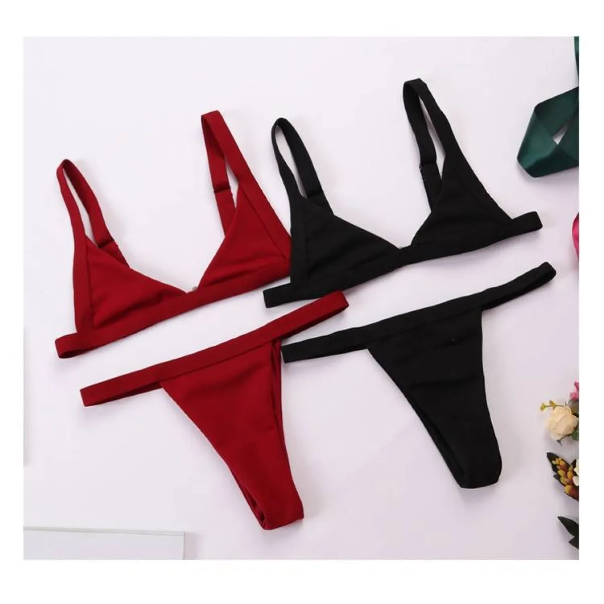 Deep-V Bikini Swimsuit - Women’s Clothing & Accessories - 21