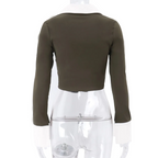 Deep V Crop Top and Hook Closures - Women’s Clothing & Accessories - Shirts & Tops - 5 - 2024